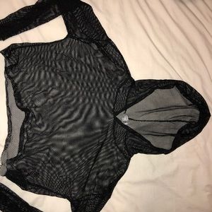 Mesh cropped hoodie